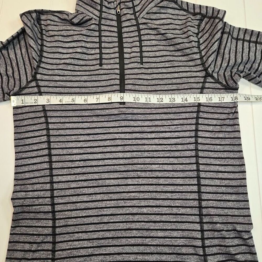Lululemon Men's Size S Sweat Session 1/2 Zip Long‎ Sleeve Pullover Black Stripe - Picture 6 of 7
